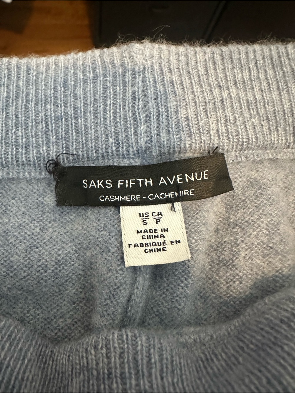 Saks Fifth Avenue Light Blue Cashmere Sweater - Picture 3 of 3